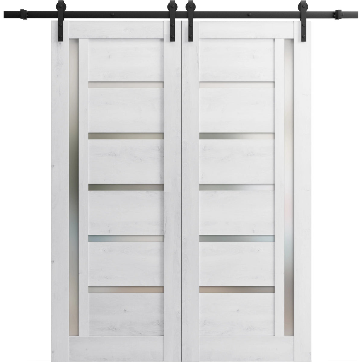Double Barn Door 64 x 80 inches with Frosted Glass E430