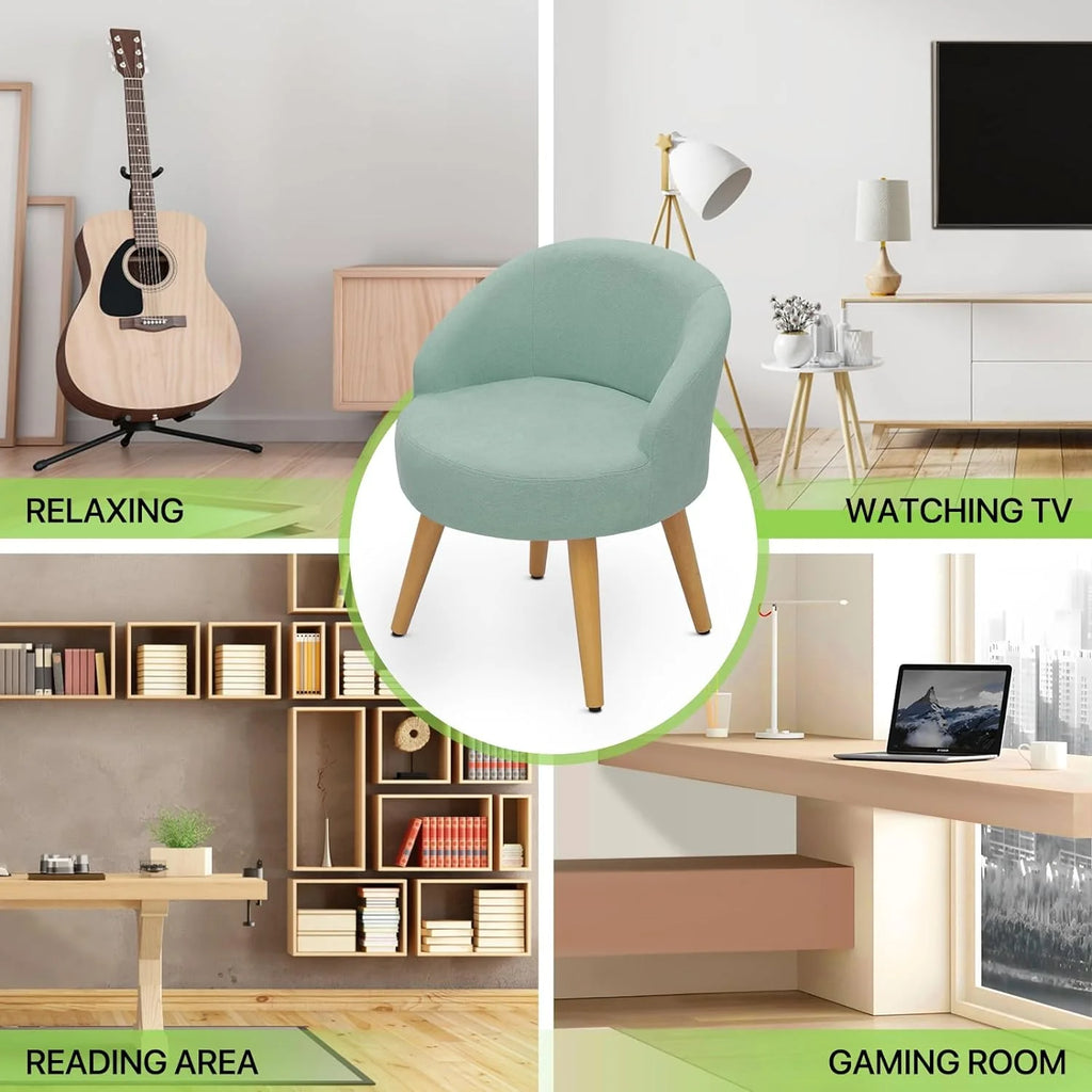 Blue Accent Chair with Wood Legs T931281