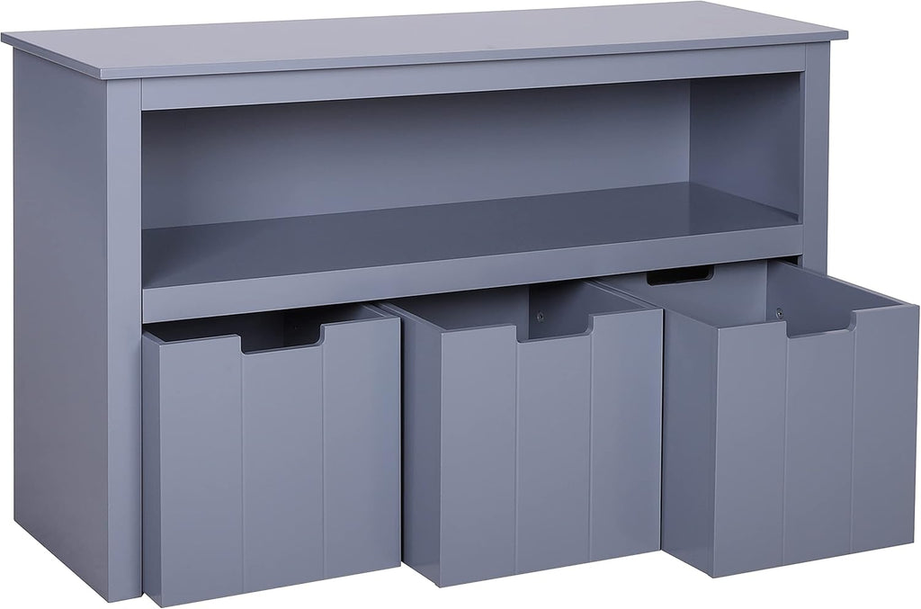 White Toy Box Organizer Storage Chest with Wheels T995053
