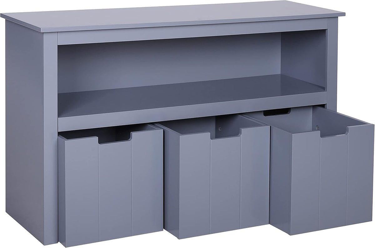 White Toy Box Organizer Storage Chest with Wheels T995053