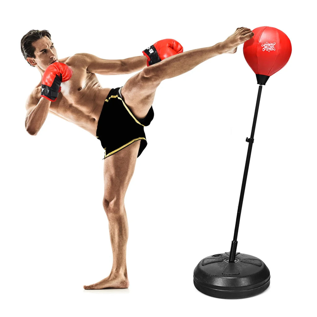 Boxing Punching Bag with Height Adjustable Stand and Boxing Gloves K361