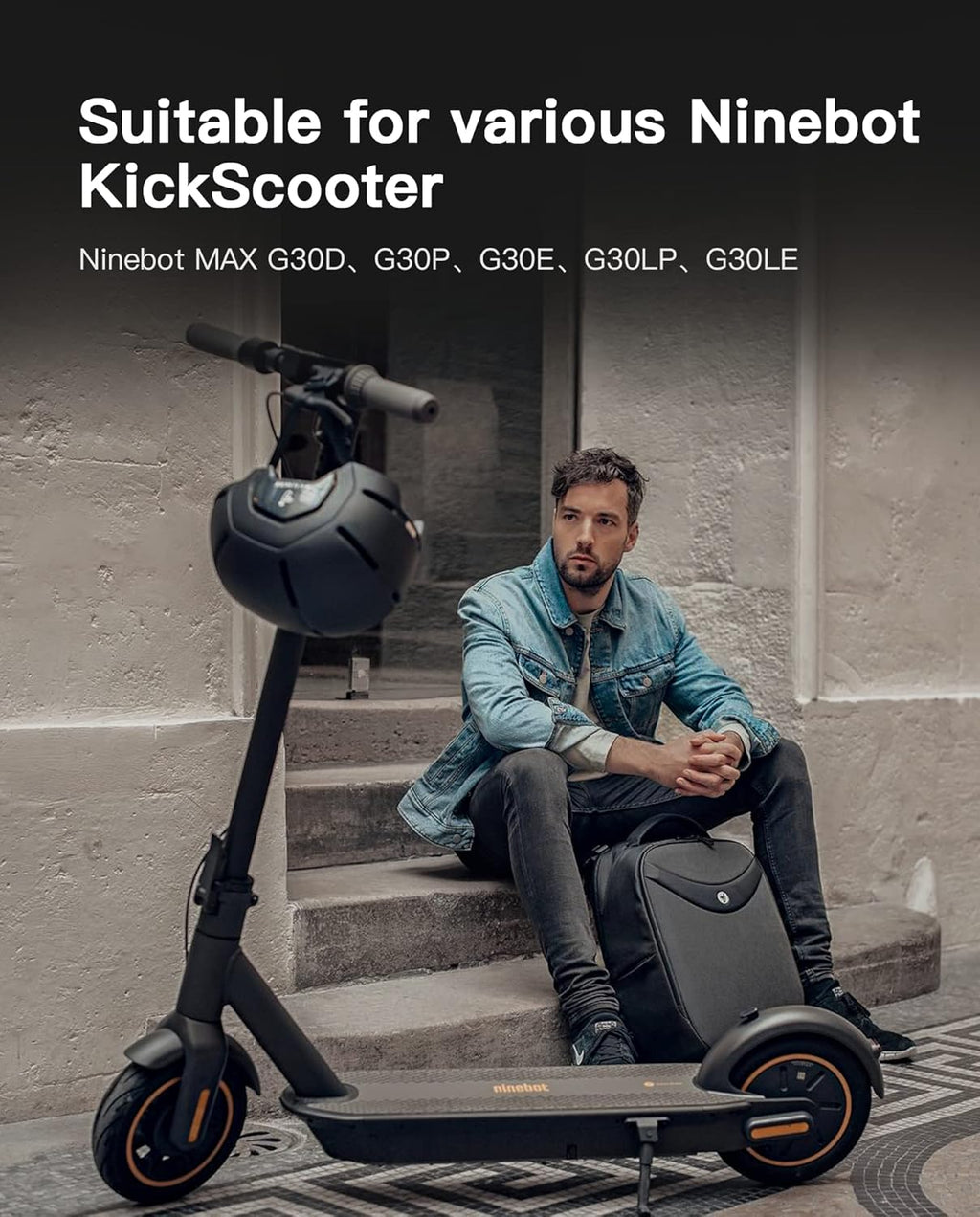 Tubeless Front Tire for Ninebot by Segway Max G30 Electric KickScooter, Solid Rubber, Pack of 2 X62936
