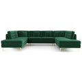 Green Velvet U-Shaped Sectional Couch P94187