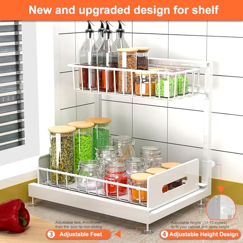 White 2 Tier Pull Out Under Sink Organizer P59753