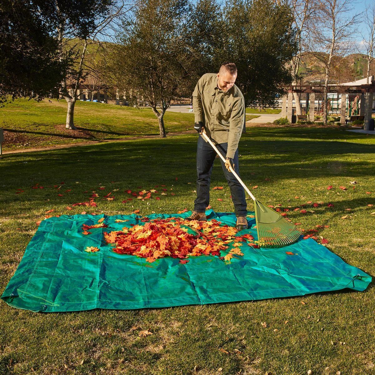 9 ft. x 9 ft. Weather-Resistant Drawstring Tarp Z619293