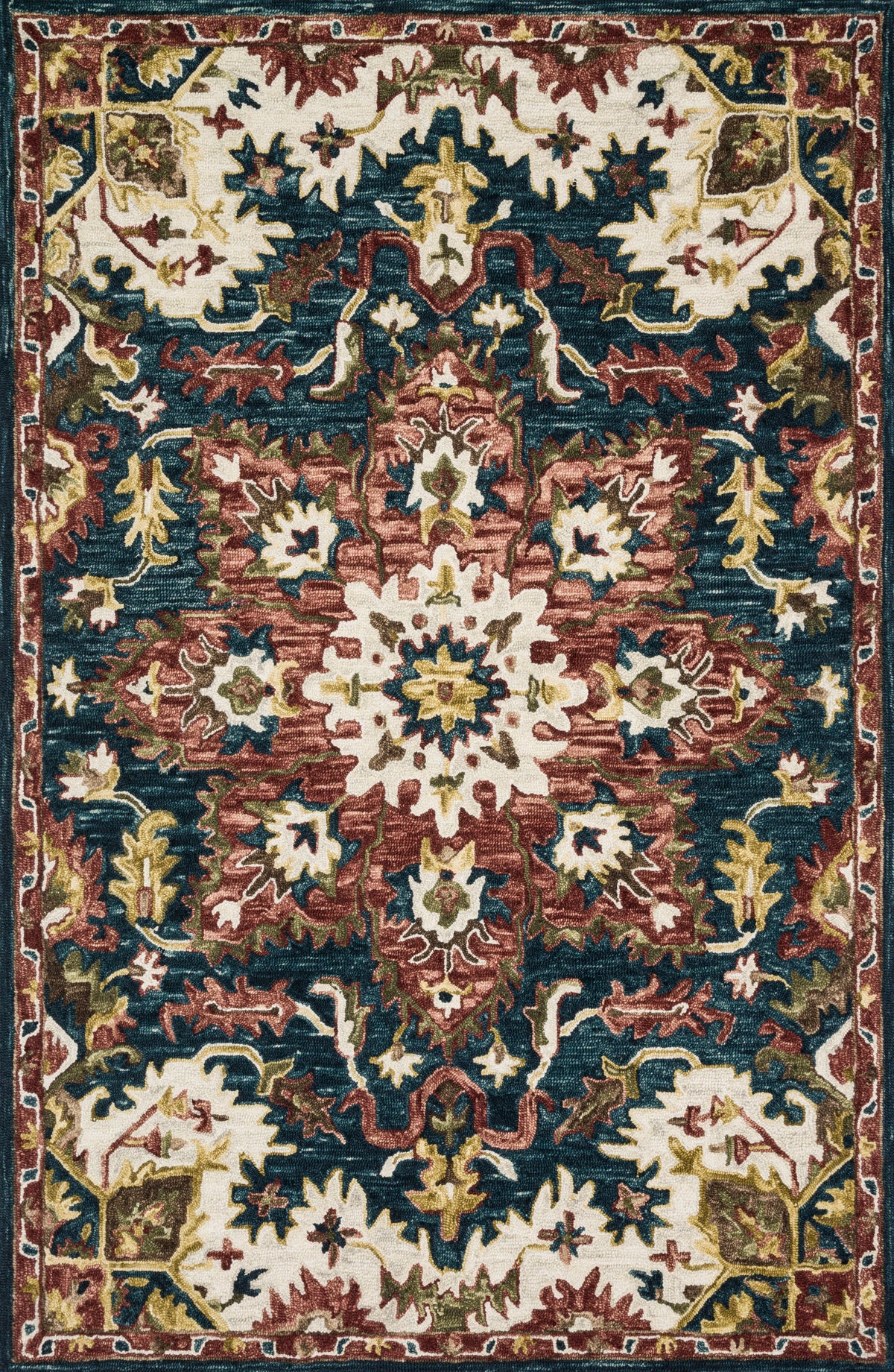 Teal Raspberry 9'3 x 13' Rug W361856