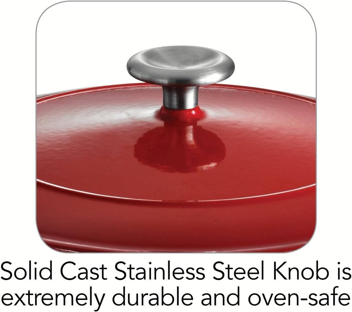 Gradated Red Enameled Cast Iron 6.5-Quart Covered Round Dutch Oven P17418