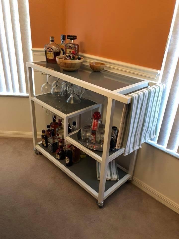 White Bar Cart N37532