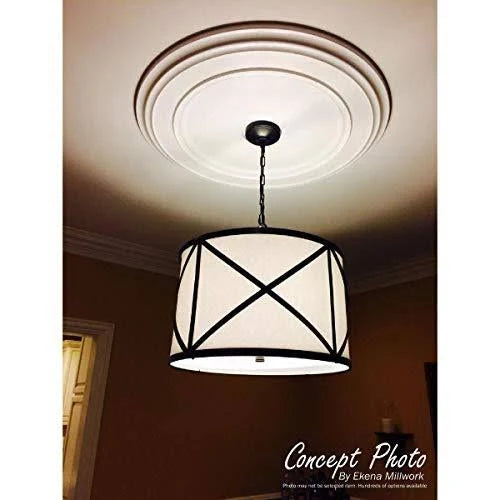 36x22OD x 1 1/2x22P Juniper Ceiling Medallion, Hand-Painted Polished Copper O4518