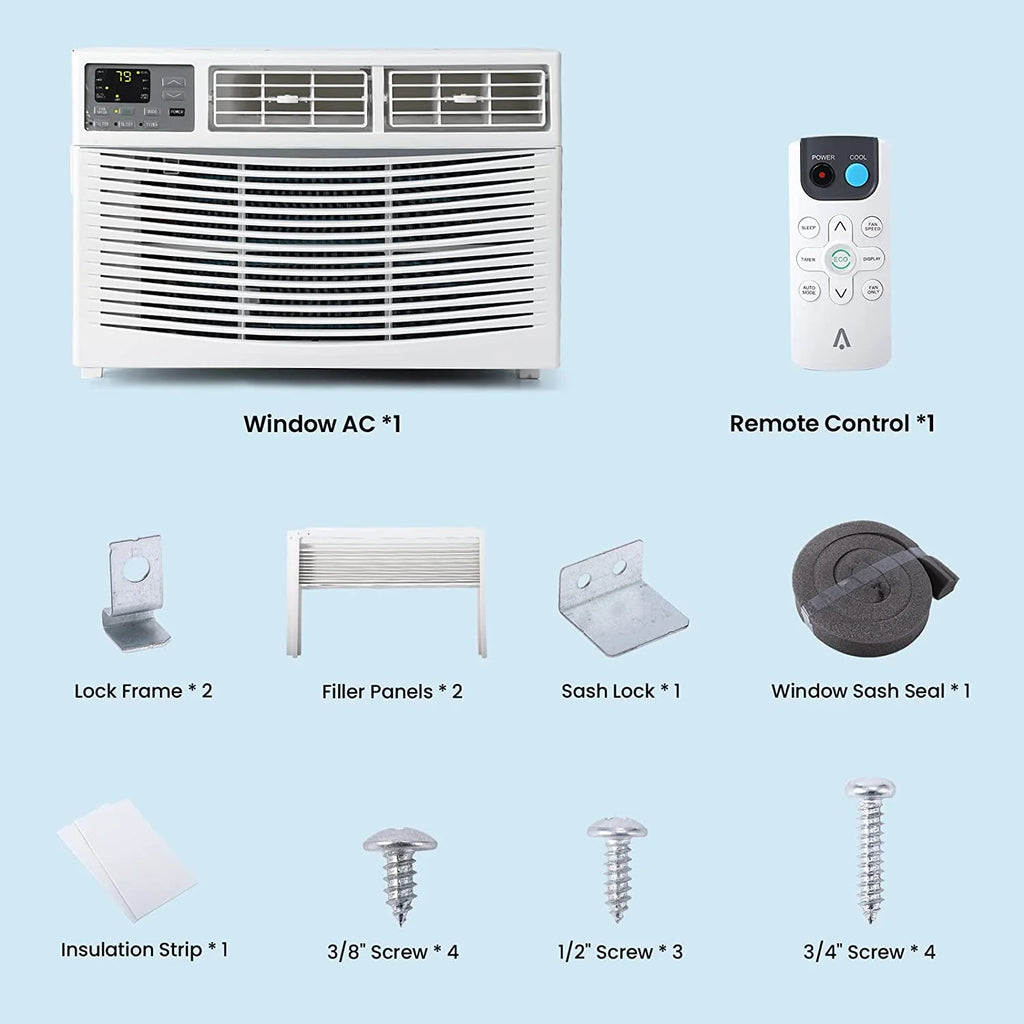 8000 BTU White Turbo Fast Cooling Air Conditioner with Remote App Control A701