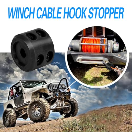 Black Trailer Winch Cable Hitch Stopper with Metal Installation Tool K209974