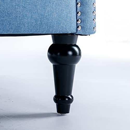 Chenille Fabric Accent Chair with Footrest Y1402