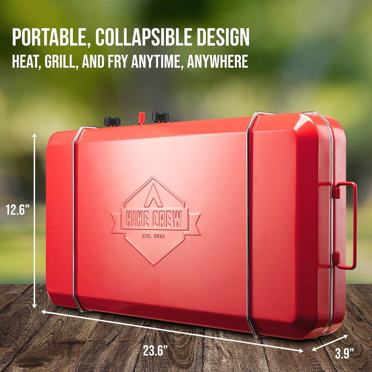 2-in-1 Gas Camping Stove with Integrated Igniter & Stainless Steel Drip Tray R22642