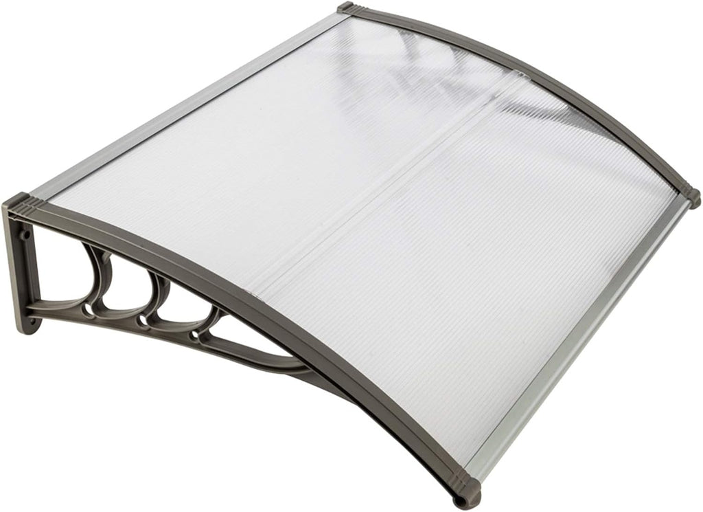 Polycarbonate 40 x 80 White Canopy Black Bracket Patio Door Awning F929