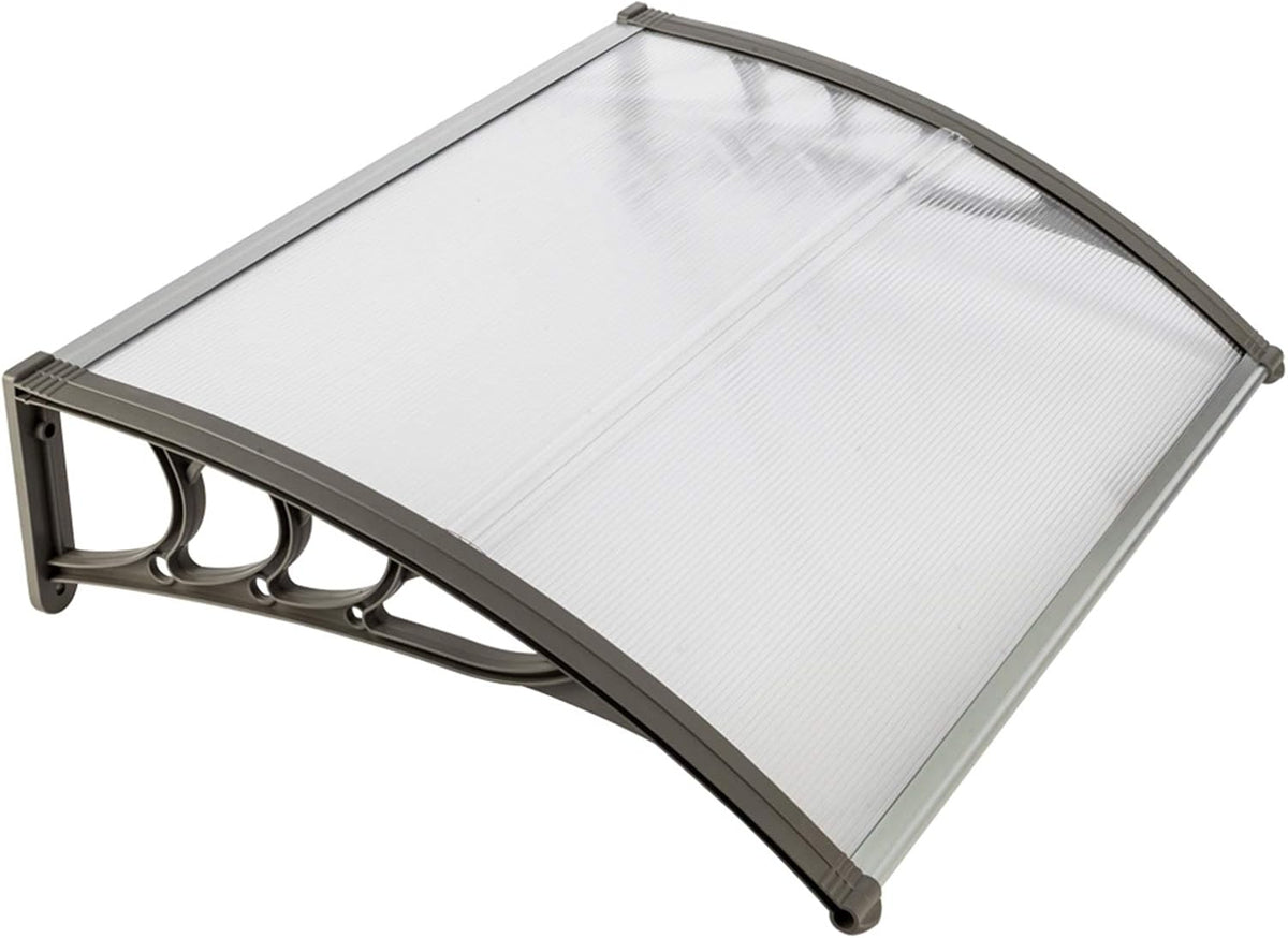 Polycarbonate 40 x 80 White Canopy Black Bracket Patio Door Awning F929