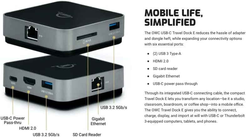 USB-C Travel Dock 5 Port with HDMI SD Card Space Grey Y605418