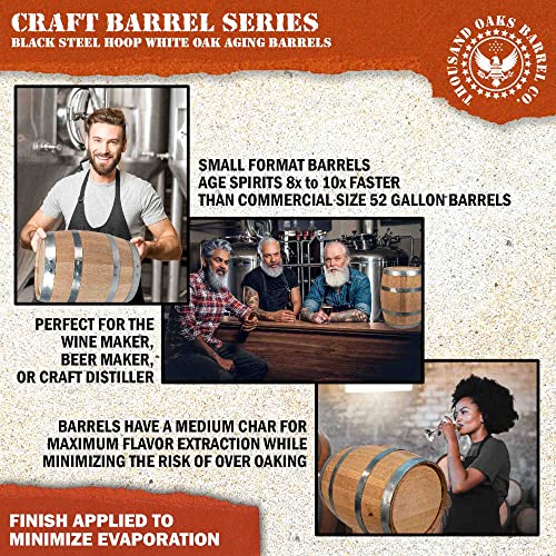 2 Liter Oak Aging Barrel with Wood Stand, Bung & Spigot G850
