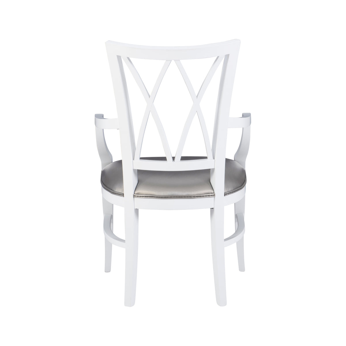 White Wood Dining Arm Chair H541