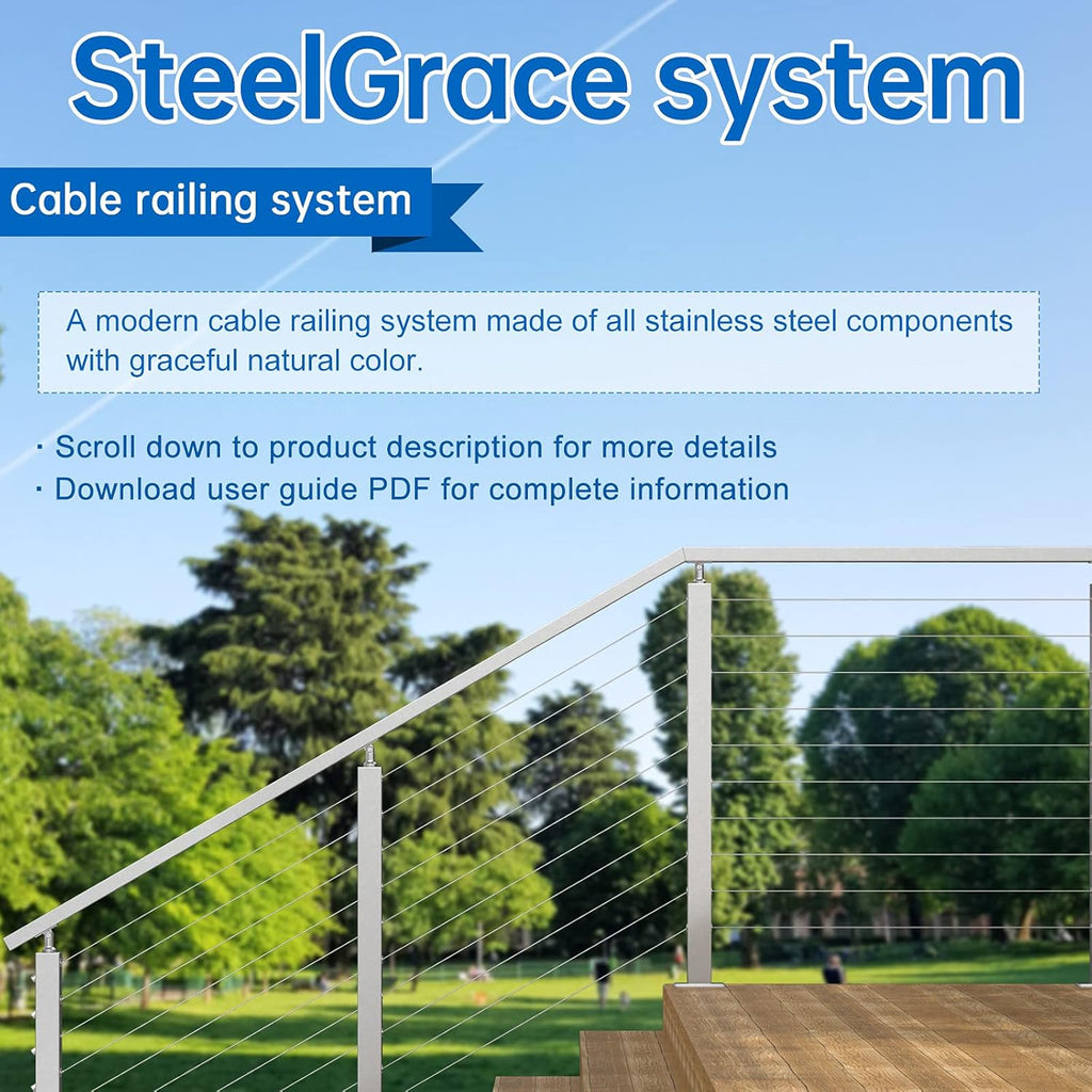 40Pack 1/8 Invisible Cable Railing Kit T316 Stainless Steel 20 Cable Line with Socket Wrench R881