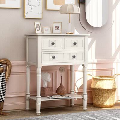 Narrow Console Table with Three Storage Drawers and Bottom Shelf I34432