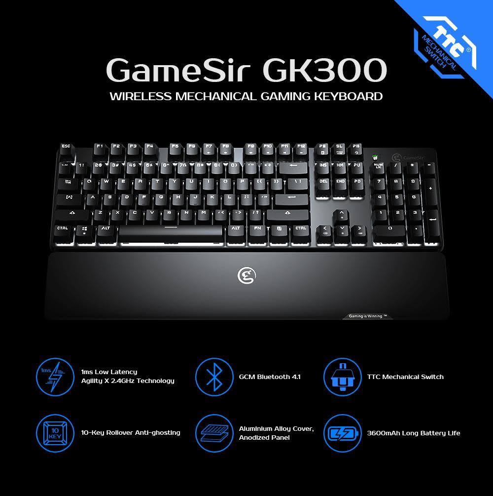 Wireless Mechanical Gaming Keyboard with Aluminium Alloy Top Plate K69636