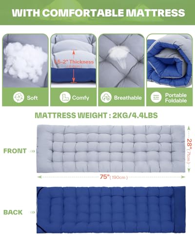 Camping Cot with Mattress Heavy Duty Folding Portable Bed S428