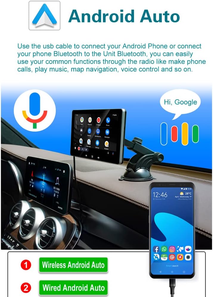 7 Inch Touchscreen Monitor with Bluetooth Car Stereo C786627