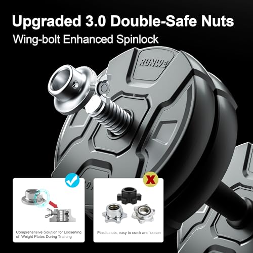 Heavy Adjustable Dumbbell Barbell Set, Metal Dumbbell Grip and Barbell Bar, 1" Center Hole Weight Plate B3427
