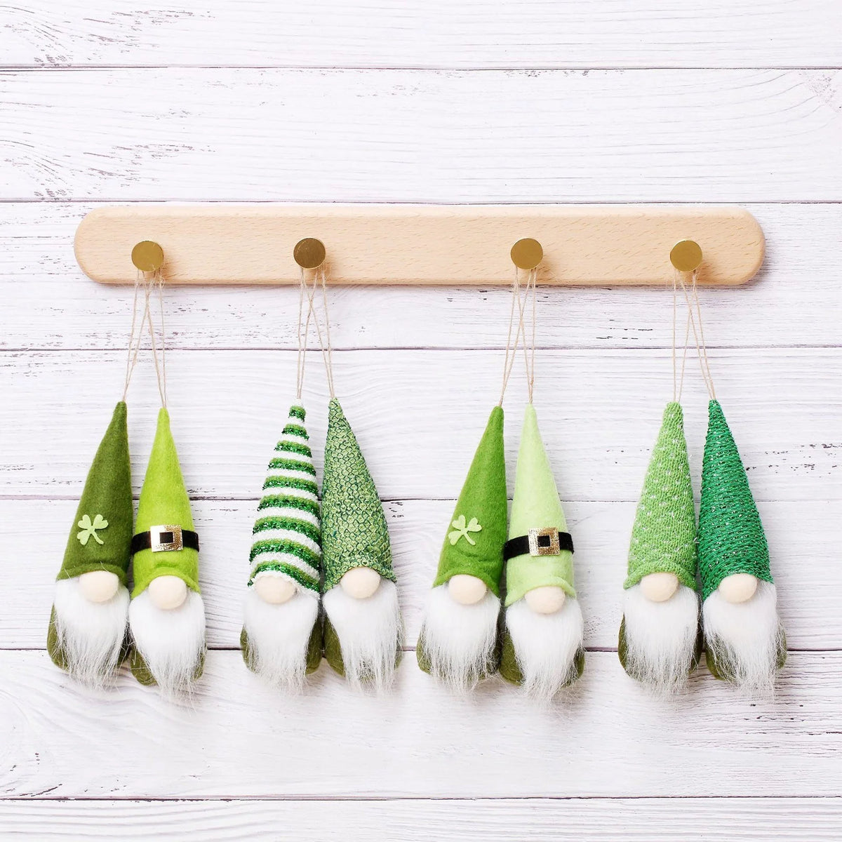 St. Patrick's Day Gnome Doll Swedish Elfs Dwarf Ornaments Set O56887