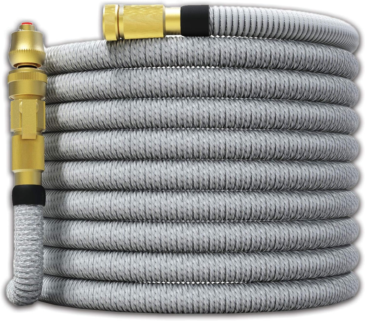 75FT Expandable Garden Hose with Brass Fittings and Jet Nozzle F316259