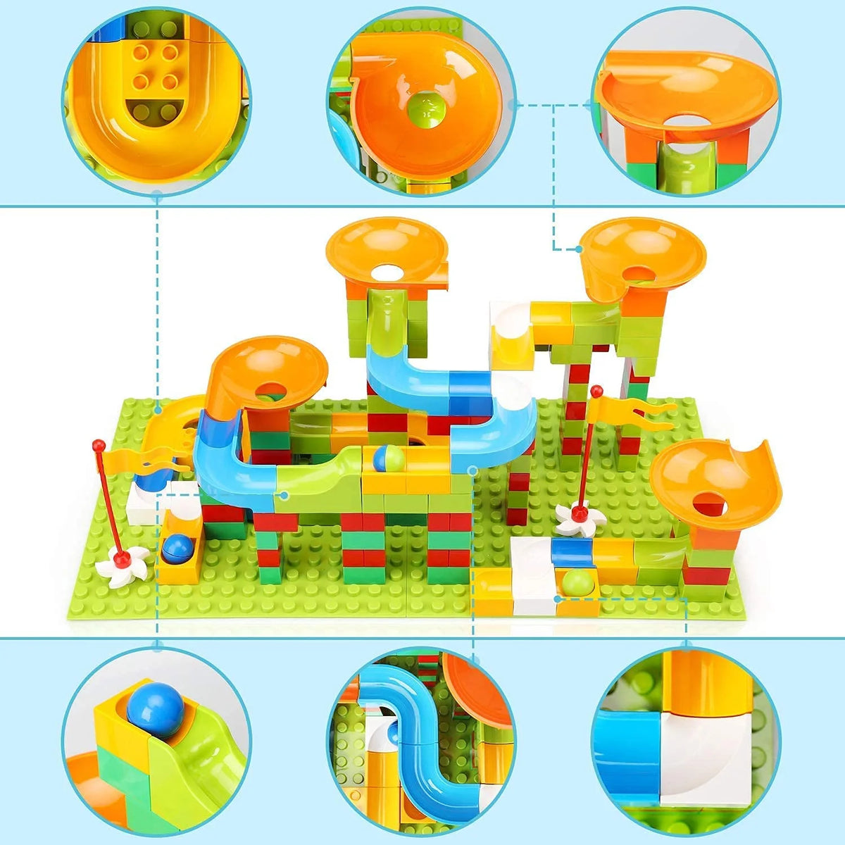 152 PCS Marble Run Set Building Blocks W429756