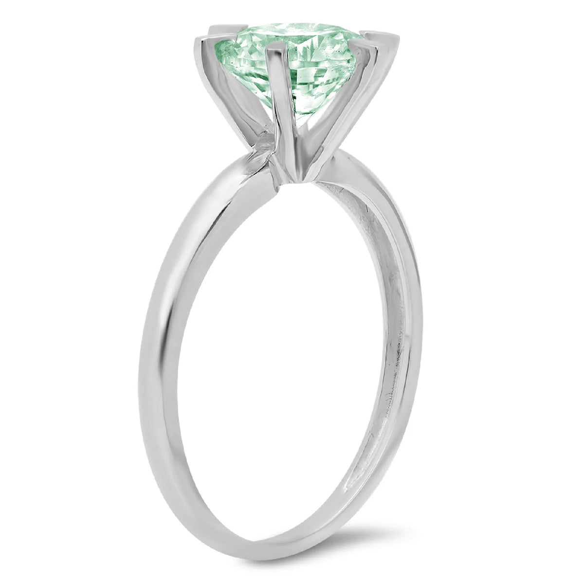 18k White Gold Solitaire Ring P897