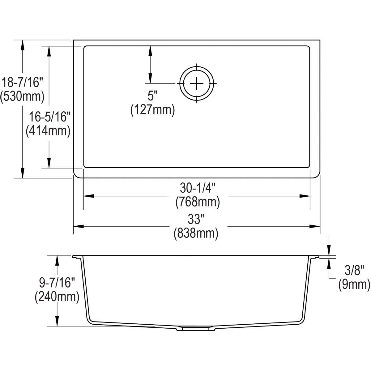Black Single Bowl Undermount Sink F156