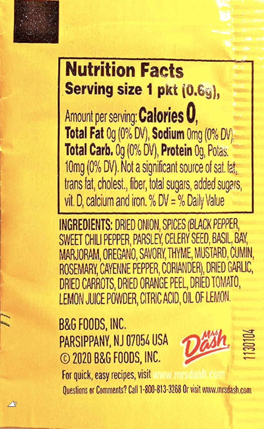 Salt Free No MSG Seasoning Blend, 50 Packets P4220