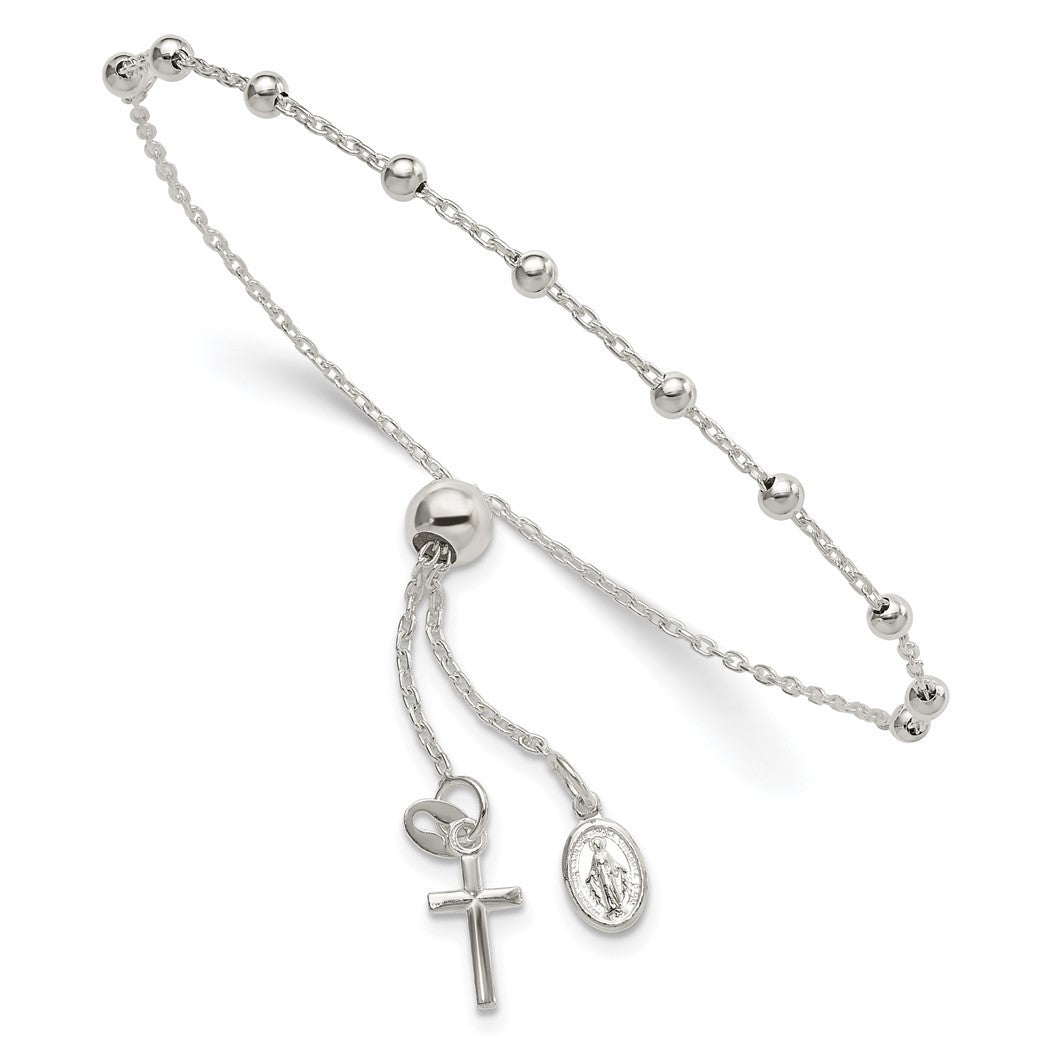 3mm 925 Sterling Silver Adjustable Rosary Bracelet - 2.5 Grams F1752
