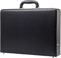 Black Bonded Leather Hard-sided Laptop Briefcase with Combination Locks F57759