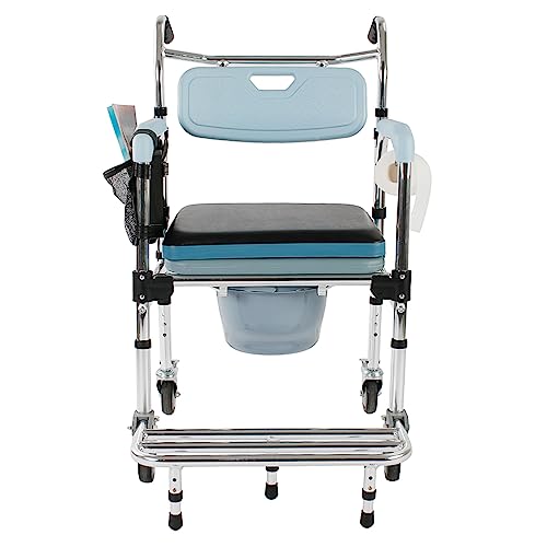 4-in-1 Bedside Commode Chair with Arms & 4 Brakes, Weight Capacity 300lbs A245806
