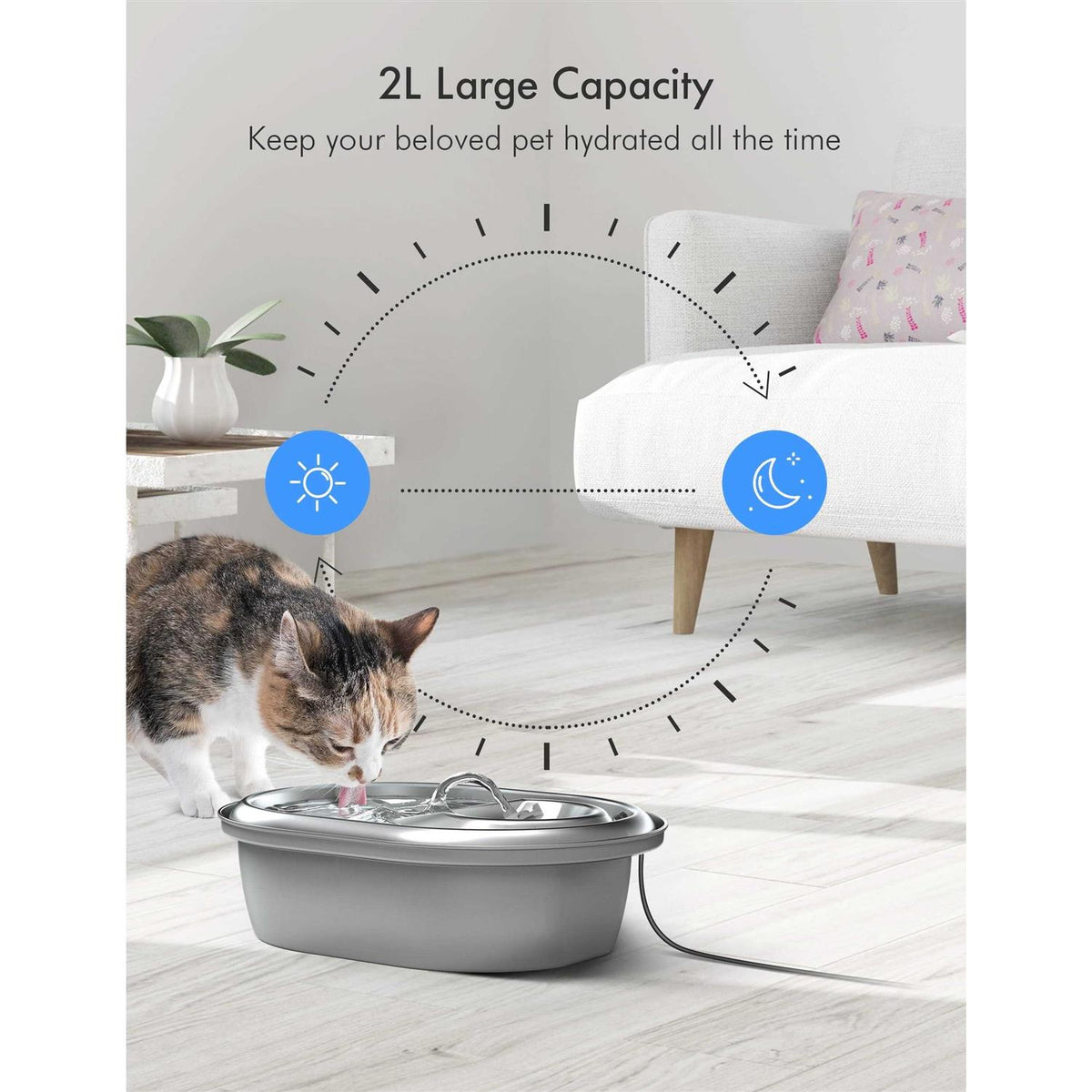 Cat Water Fountain Stainless Steel F53694