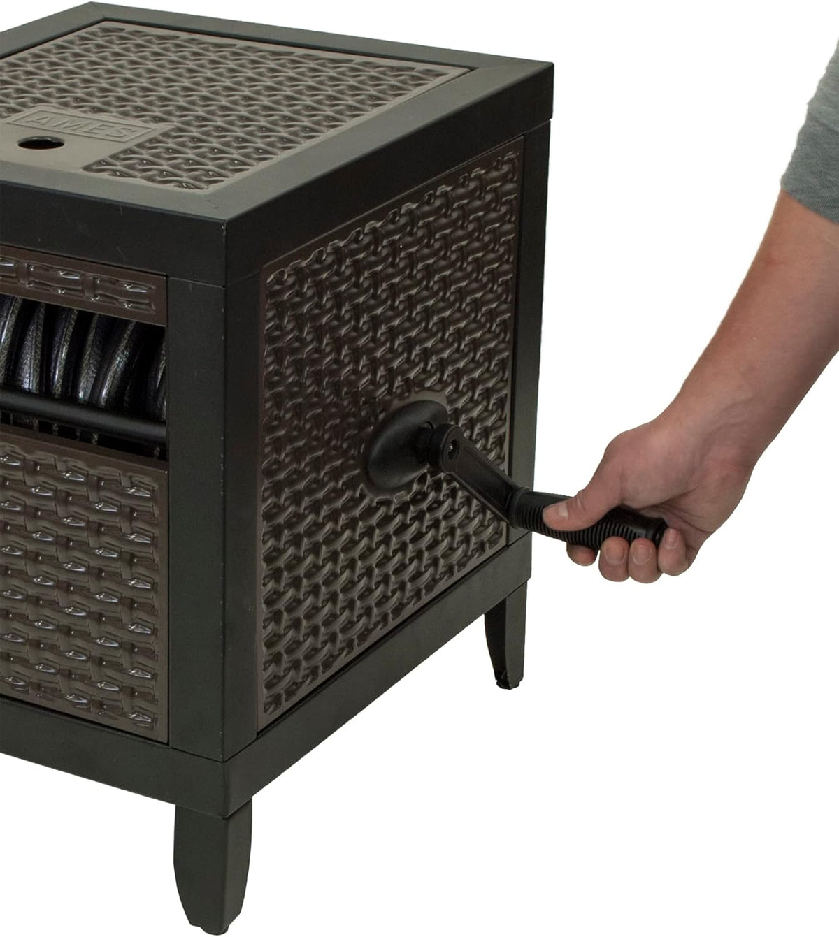 Black Metal Hose Reel Cabinet Box, 100 Ft. Capacity W556057