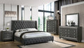5pc Queen Size Grey Upholstered Bedroom Set O45536