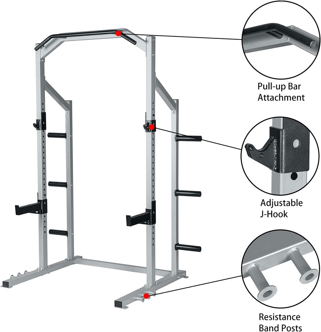 Power Rack Squat Stand Weight Rack with Pull Up Attachment J46983