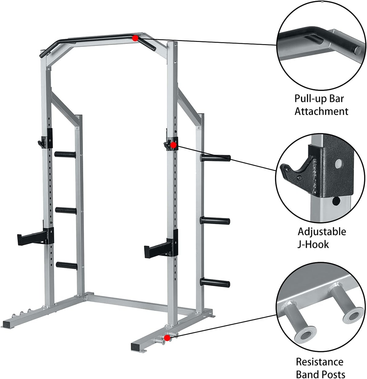 Power Rack Squat Stand Weight Rack with Pull Up Attachment J46983
