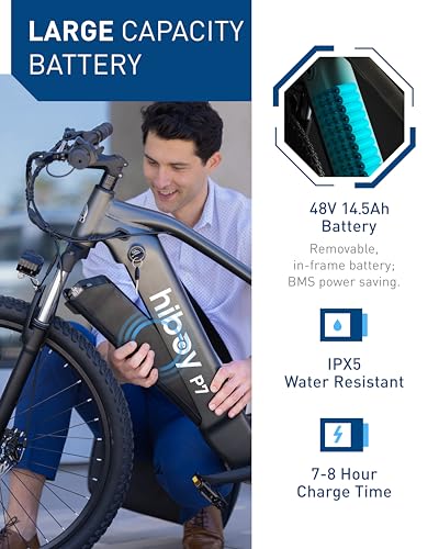 Electric Bike with 800W Peak Motor, 25mph Max Speed, 696 WH Removable Battery, 27.5" Front Suspension O260159