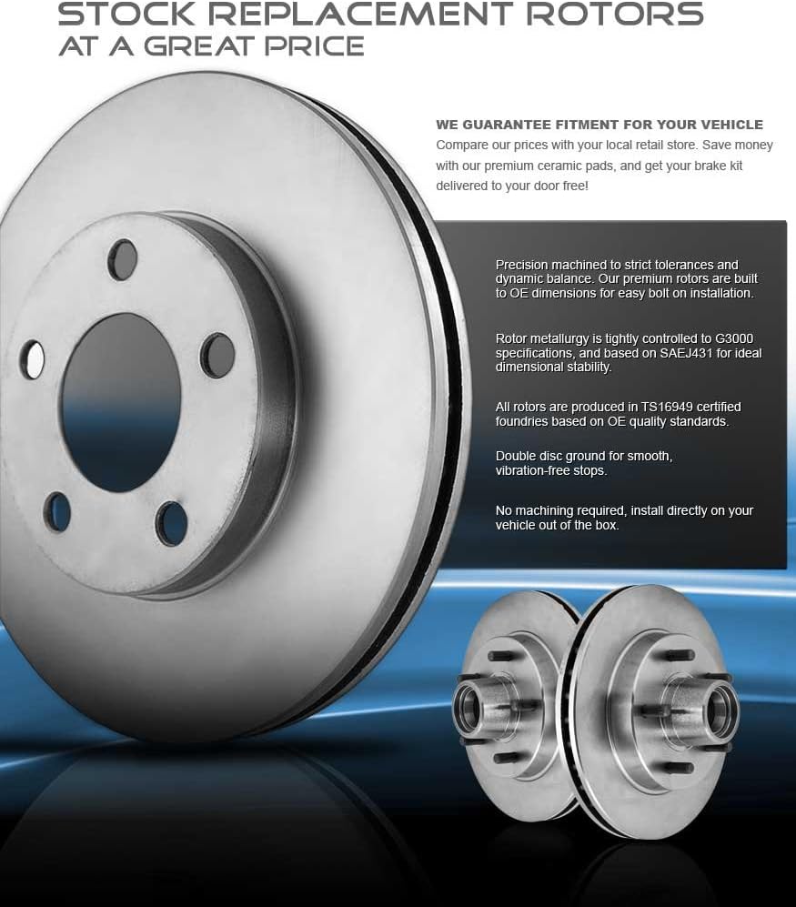 305mm 5 Lug Brake Disc Rotors + Ceramic Pads + Hardware D2579