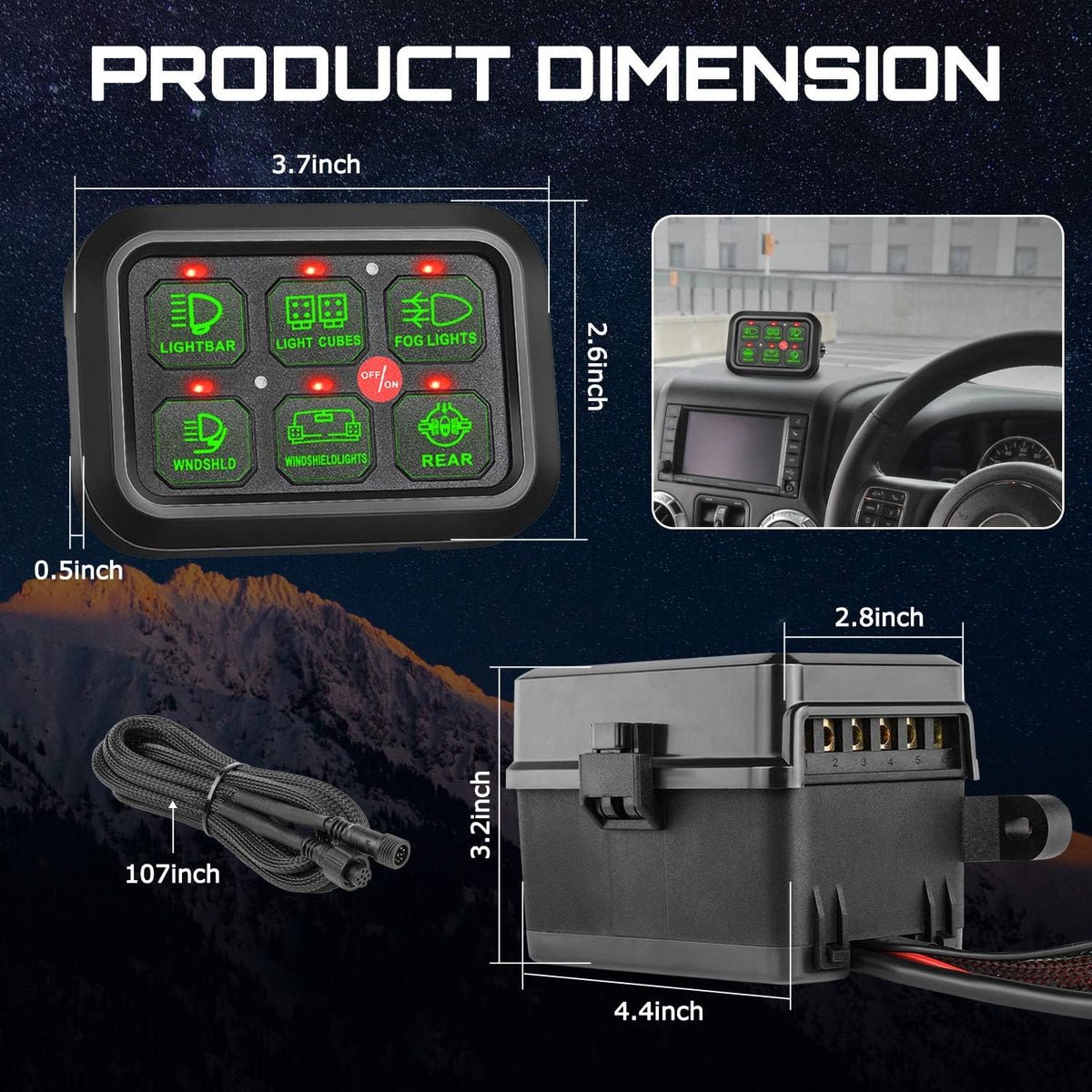 8 Gang LED Switch Panel with Label Stickers C2251