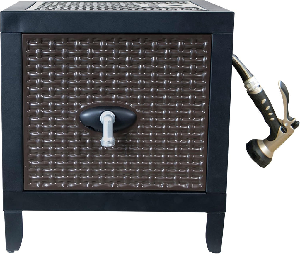 Black Metal Hose Reel Cabinet Box, 100 Ft. Capacity W556057