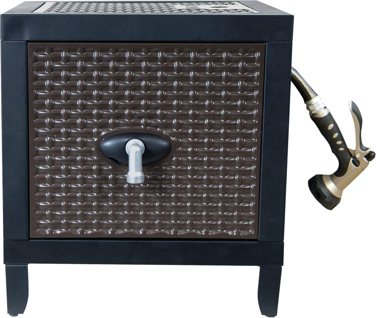 Black Metal Hose Reel Cabinet Box, 100 Ft. Capacity W556057