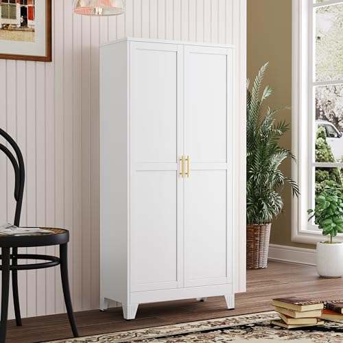 Black Metal Storage Cabinet with 3 Adjustable Shelves H2817