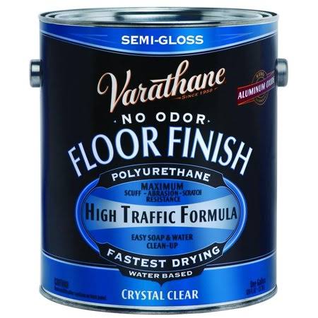 Clear Semi Gloss Water Based Polyurethane Wood Floor Finish Gallon Case of 2 T28488