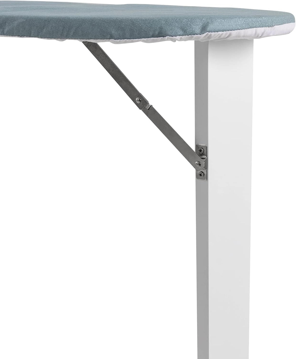 White Wall-Mounted Ironing Board Cabinet with Mirror Y253962
